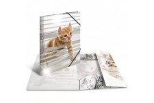 HERMA 19337 Classeur DIN A3 en plastique solide avec effet brillant et rabats interieurs imprimes Motif animaux et ch