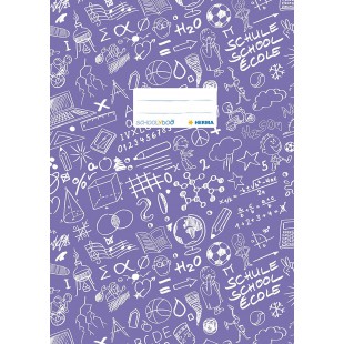 Lot de 10 : Protege-cahier «Schoolydoo» de Herma - En plastique - Format A4 - a€ motifs - 1piece violett