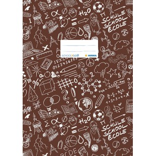 Lot de 10 : Protege-cahier «Schoolydoo» de Herma - En plastique - Format A4 - a€ motifs - 1piece 4, gemustert, 1 Stuck marron