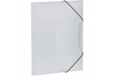 HERMA Chemises a elastique Translucide en Blanc, A4, plastique robuste, avec 3 rabats interieurs, 1 portee de chemis