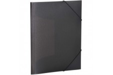HERMA Chemises a  elastique Translucide en Noir, A4, plastique robuste, avec 3 rabats interieurs, 1 portee de chemise