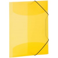 Herma - 19502 Chemise avec en caoutchouc Chemise, plastique, 1 piece, clair Format A4 jaune