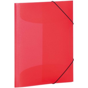 HERMA Chemises a elastique Translucide en Rouge, A4, plastique robuste, avec 3 rabats interieurs, 1 portee de chemis