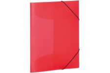 HERMA Chemises a elastique Translucide en Rouge, A4, plastique robuste, avec 3 rabats interieurs, 1 portee de chemis