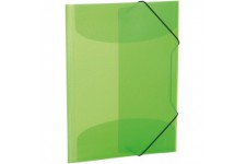 HERMA Chemises a elastique Translucide en Vert, A4, plastique robuste, avec 3 rabats interieurs, 1 portee de chemise
