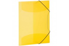 HERMA Chemises a elastique Translucide en Jaune, A3, plastique robuste, avec 3 rabats interieurs, 1 portee de chemis