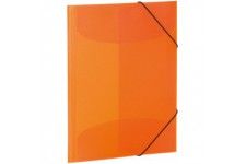 HERMA Chemises a elastique Translucide en Orange, A3, plastique robuste, avec 3 rabats interieurs, 1 portee de chemi