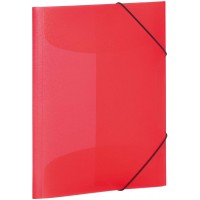 HERMA Chemises a  elastique Translucide en Rouge, A3, plastique robuste, avec 3 rabats interieurs, 1 portee de chemise 19516