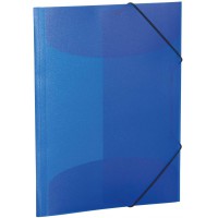 HERMA Chemises a elastique Translucide en Bleu fonce, A3, plastique robuste, avec 3 rabats interieurs, 1 portee de c