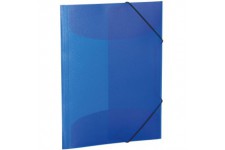 HERMA Chemises a elastique Translucide en Bleu fonce, A3, plastique robuste, avec 3 rabats interieurs, 1 portee de c