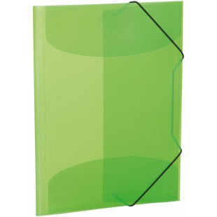 HERMA Chemises a elastique Translucide en Vert, A3, plastique robuste, avec 3 rabats interieurs, 1 portee de chemise