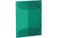 HERMA Chemises a  elastique Translucide en Vert fonce, A3, plastique robuste, avec 3 rabats interieurs, 1 portee de chemise