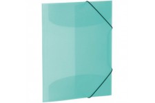 HERMA Chemises a elastique Translucide en Turquoise, A4, plastique robuste, avec 3 rabats interieurs, 1 portee de ch