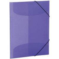 HERMA Chemises a  elastique Translucide en Violet, A4, plastique robuste, avec 3 rabats interieurs, 1 portee de chemise