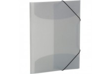 HERMA Chemises a elastique Translucide en Gris, A4, plastique robuste, avec 3 rabats interieurs, 1 portee de chemise