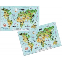 HERMA 19667 Sous-main pour enfant - Motif carte du monde - antiderapant, facile a  nettoyer et imprime des 2 cotes, en carton ro