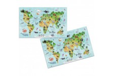 HERMA 19667 Sous-main pour enfant - Motif carte du monde - antiderapant, facile a  nettoyer et imprime des 2 cotes, en carton ro