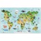 HERMA 19667 Sous-main pour enfant - Motif carte du monde - antiderapant, facile a  nettoyer et imprime des 2 cotes, en carton ro