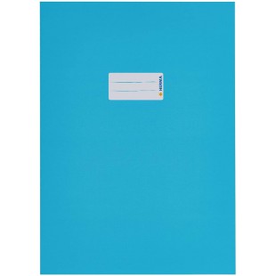 Lot de 10 : HERMA 19750 Protege-cahier A4 avec etiquette d'etiquetage en papier robuste et extra resistant Bleu clair