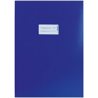 HERMA 19751 carnet de notes format A4 avec etiquette, en carton robuste et extra fort, protege-cahier pour cahier scolaire, bleu