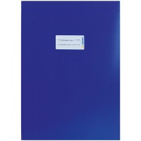 HERMA 19751 carnet de notes format A4 avec etiquette, en carton robuste et extra fort, protege-cahier pour cahier scolaire, bleu