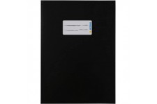Lot de 10 : HERMA 19759 Protege-cahier en carton DIN A5 avec champ d'inscription en papier solide et extra resistant Noir