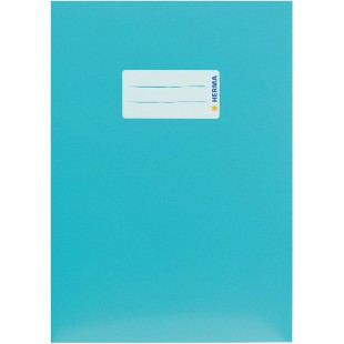 HERMA 19769 Protege-cahier en carton DIN A5 avec champ d'inscription en papier solide et extra resistant Turquoise