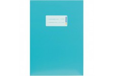 HERMA 19769 Protege-cahier en carton DIN A5 avec champ d'inscription en papier solide et extra resistant Turquoise