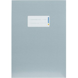 HERMA 19771 Protege-cahier en carton DIN A5 avec champ d'inscription en papier solide et extra resistant Gris