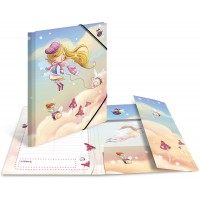 Herma 19823 Porte-documents format A4 pour enfant - En carton solide avec rabats interieurs imprimes, elastique - Avec reliure a