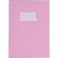 Lot de 10 : HERMA 19855 Protege-cahier A5 avec etiquette d'etiquetage Papier robuste et extra resistant Rose