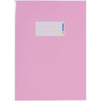 Lot de 10 : HERMA 19855 Protege-cahier A5 avec etiquette d'etiquetage Papier robuste et extra resistant Rose