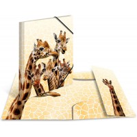 HERMA Chemises a  elastique Animaux exotiques avec motif Amis de girafes, A3, plastique robuste, avec impression interieure, 1 p