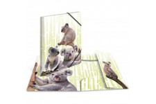 Herma 19958 Porte-documents format A4 animaux exotiques en plastique solide avec rabats interieurs imprimes, reliure elastique, 