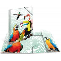 Herma 19968 Porte-documents DIN A3 animaux exotiques clique en plastique solide avec rabats interieurs imprimes, elastique a  se