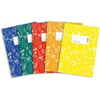 HERMA Schoolydoo 20215 Lot de 5 protege-cahiers avec etiquette inscriptible Format A5 en film polypropylene resistant et lavable