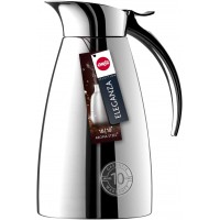 Emsa 502488 ELEGANZA Pichet isotherme, fermeture easy open, acier inoxydable, 0,6L
