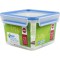 Emsa 508537, Boite alimentaire rectangulaire avec couvercle, 1.75L ,Transparent/bleu, Clip & Close