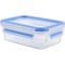 EMSA 508538 Boite alimentaire rectangulaire avec couvercle, 0,55 L, Transparent/bleu, Clip & Close