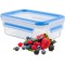 EMSA 508538 Boite alimentaire rectangulaire avec couvercle, 0,55 L, Transparent/bleu, Clip & Close