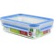 EMSA 508539 Boite alimentaire rectangulaire avec couvercle, 0.8 Litre, Transparent/bleu, Clip & Close