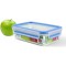 EMSA 508539 Boite alimentaire rectangulaire avec couvercle, 0.8 Litre, Transparent/bleu, Clip & Close