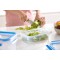 Emsa 508540 Boite alimentaire rectangulaire avec couvercle, 1.0 Litre, Transparent/bleu, Clip & Close