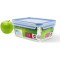 Emsa 508544 Boite alimentaire rectangulaire avec couvercle, 2.20 Litres, Transparent/bleu, Clip & Close