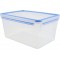 Emsa 508548 Boite alimentaire rectangulaire avec couvercle, 8.2 Litress, Transparent/bleu, Clip & Close