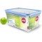 Emsa 508548 Boite alimentaire rectangulaire avec couvercle, 8.2 Litress, Transparent/bleu, Clip & Close