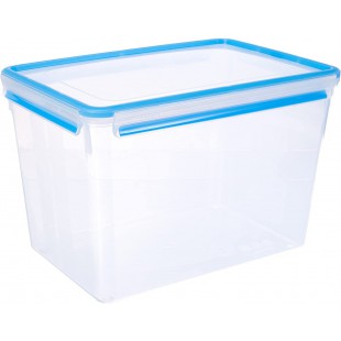 Emsa 508549 Boite alimentaire rectangulaire avec couvercle, 10.6 Litres, Transparent/bleu, Clip & Close