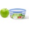 Emsa 508552 Boite alimentaire ronde avec couvercle, 0.85 Litre, Transparent/bleu, Clip & Close