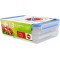 Emsa 508556, 3 Boites alimentaires empilables par clip, 3 x 1,0L, 100% hermetique, Transparent/bleu, Clip & Close