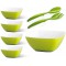Emsa 509824 VIENNA Ensemble saladier-4 bols et 2 couverts a  salade- En plastique, vert clair
